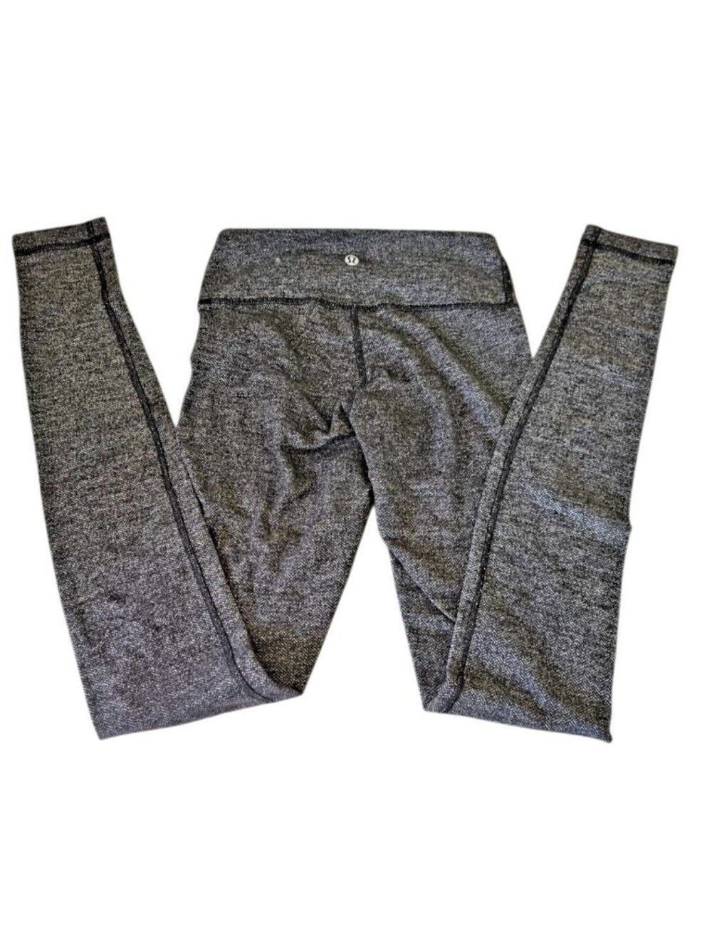 Lululemon Wunder Under Leggings Herringbone Black Size 2 W5480S Luon 30" EUC